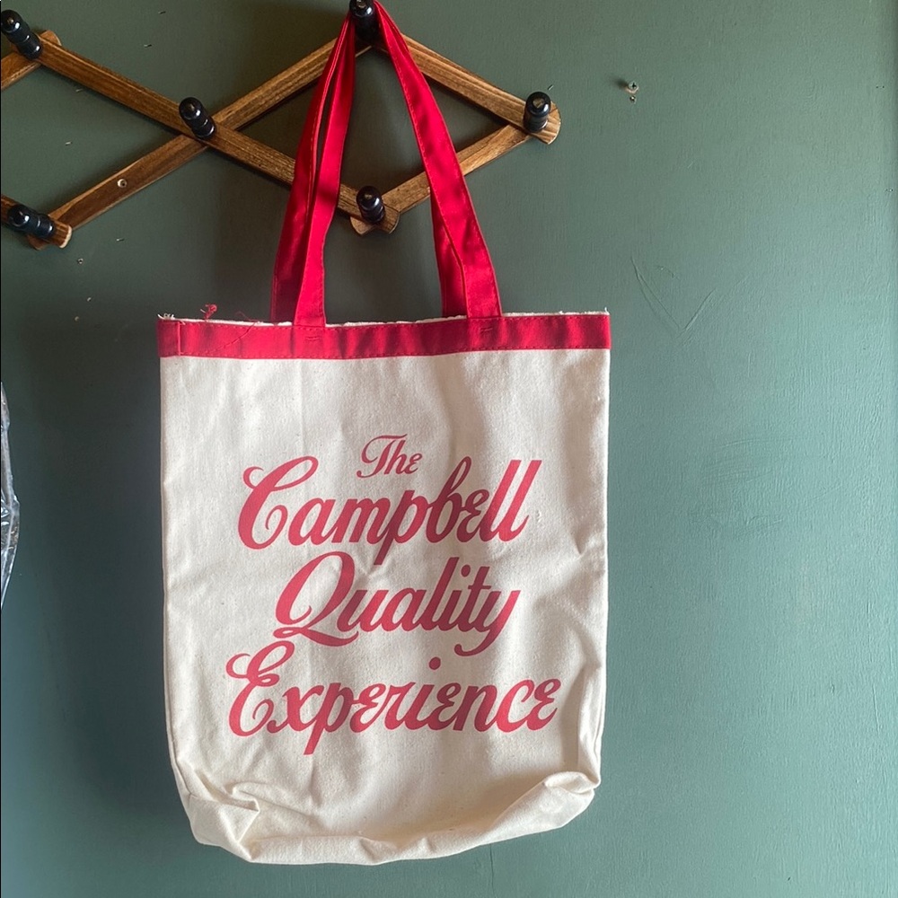 Red and Cream Canvas Tote Bag with Quality Experience Design